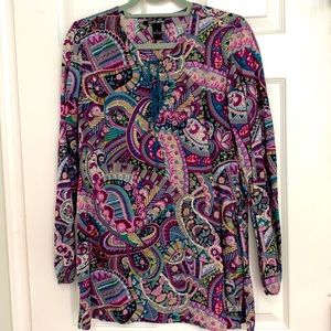 Lucky Brand Floral Paisley Boho Tunic Top